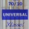 Klasse Sewing Machine Needles, UNIVERSAL Size 70 / 10, Pack of 5 Needles