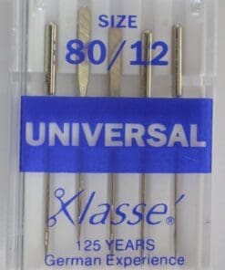 Klasse Sewing Machine Needles, UNIVERSAL Size 80 / 12, Pack of 5 Needles